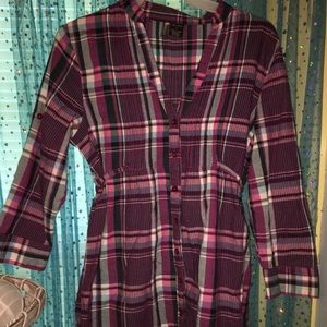Purple plaid top